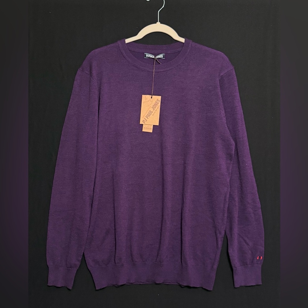 Paul & Shark Deep Purple Crewneck Sweater wool viscose blend soft Light cozy